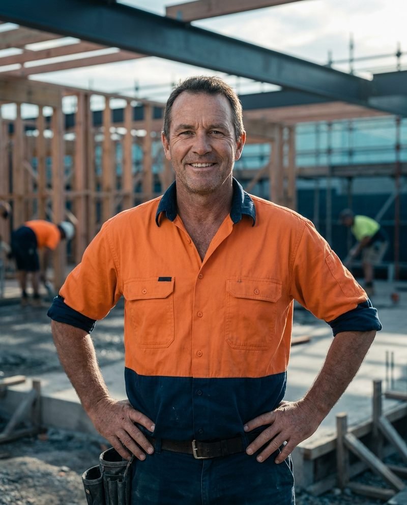Australian construction and trades business owner on a building site